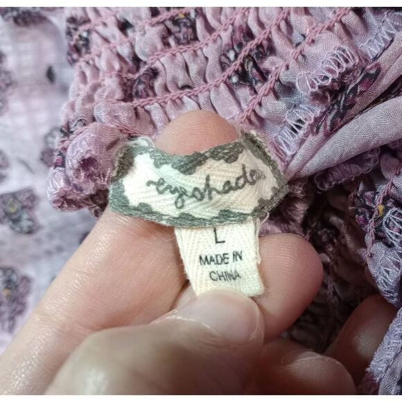 Eyeshadow Shirt Ladies Large Pink Chiffon Sheer - Picture 6 of 8